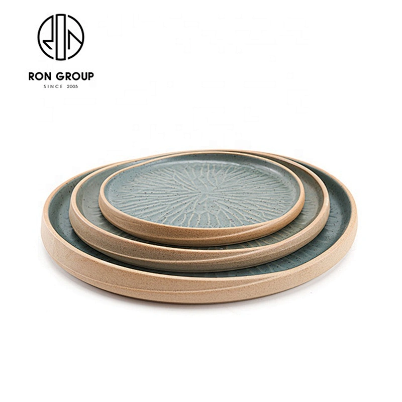 Wholesale Family Restaurant Universal Blackish Green Round Plate