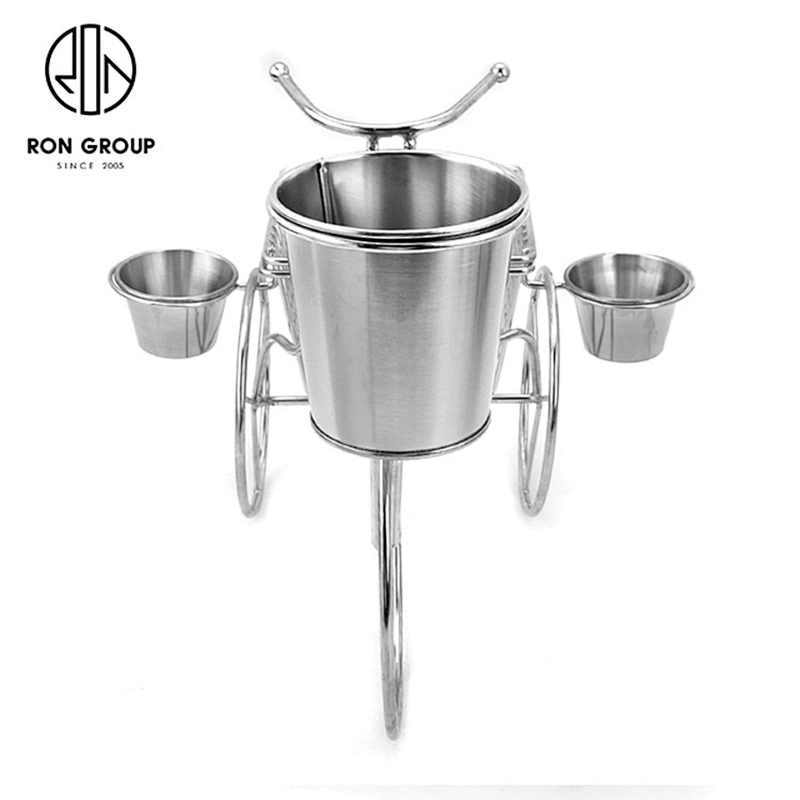 Restaurant Use Stainless Steel Bicycle Snack Metal Fry Food Display Rack