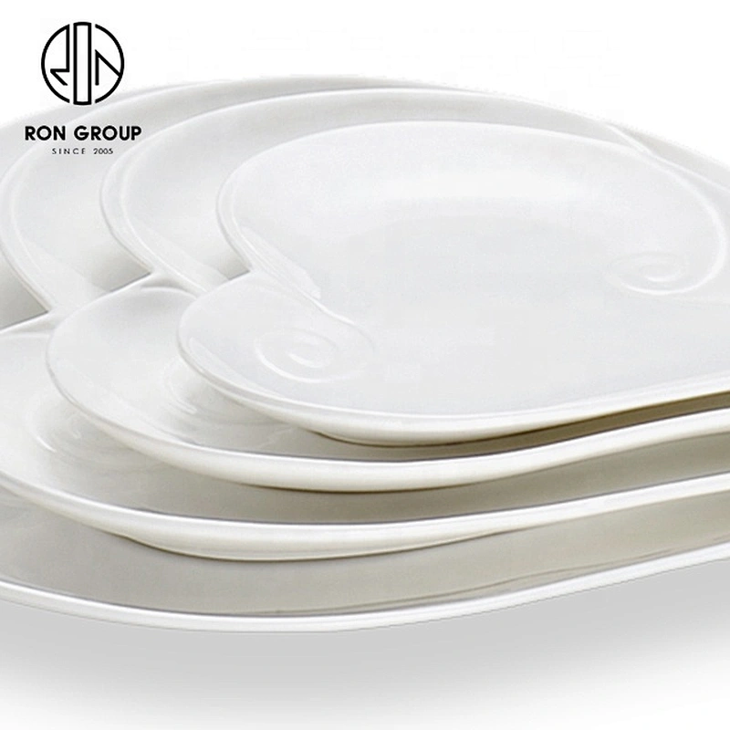 Lovely Ceramic Heart Shape  Plate Tableware For Restaurant And Hotel