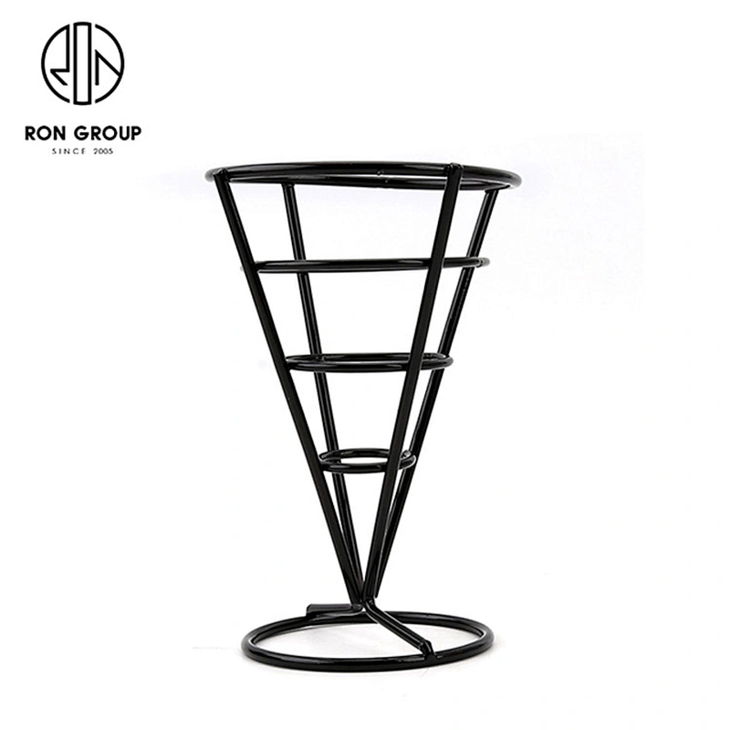 Restaurant Black Small Size Stainless Steel Snack Fries Showing Rack