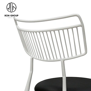 Modern Nordic Leisure Steel Frame Backrest Dining Chair For Coffee Shop