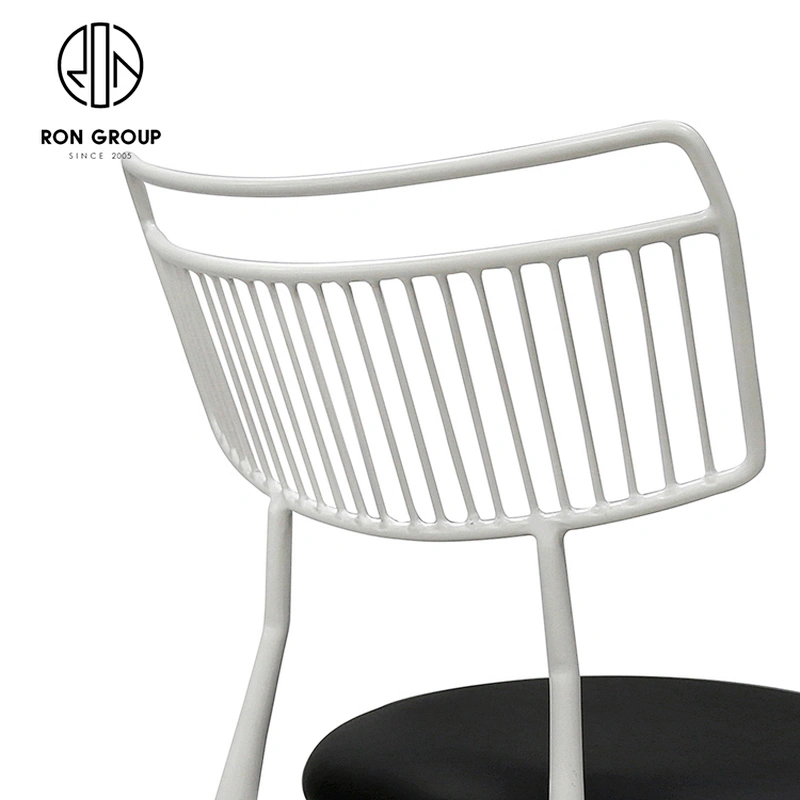Modern Nordic Leisure Steel Frame Backrest Dining Chair For Coffee Shop