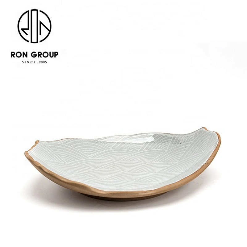 Wholesale Good Quality Irregular Shape Ceramic Plate Dinner