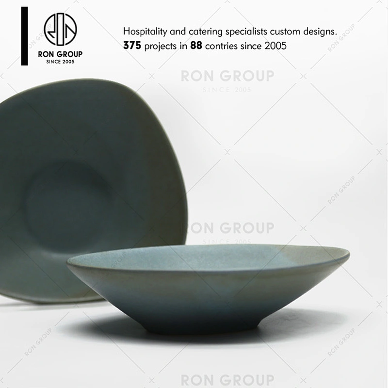 Custom ancient style ceramic dinner plates for restaurants