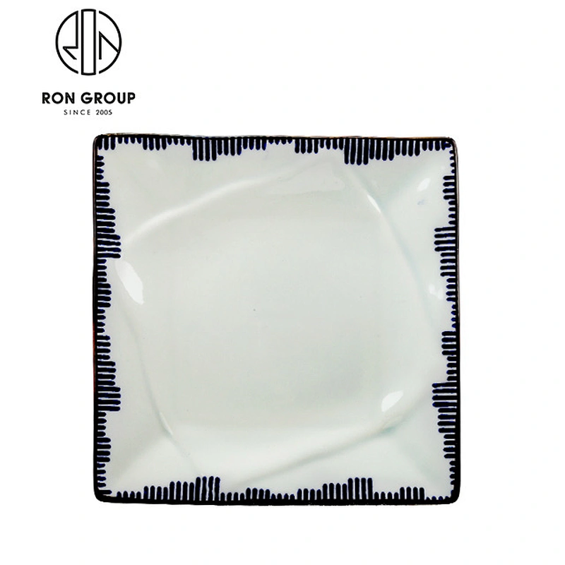 10.5 Inch Restaurant Ceramic Food Serving Plate With Handle