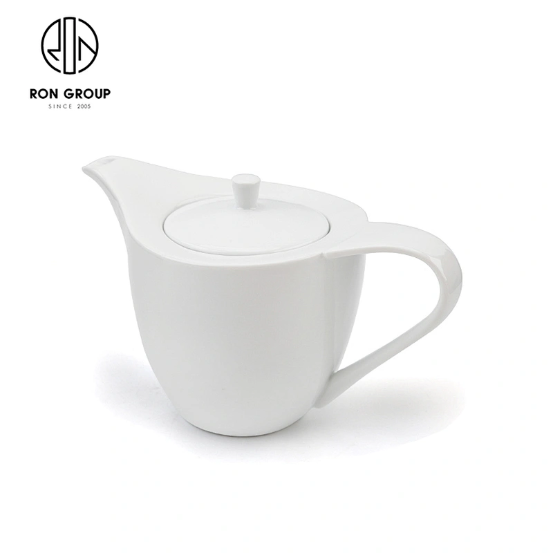 Factory Direct Heat Resistant Teapot White Porcelain Coffee Pot With Handle