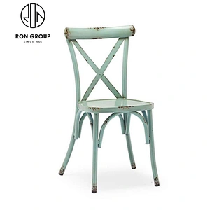 Hot Sale Colorful Metal Double Seat Cross Back Chair