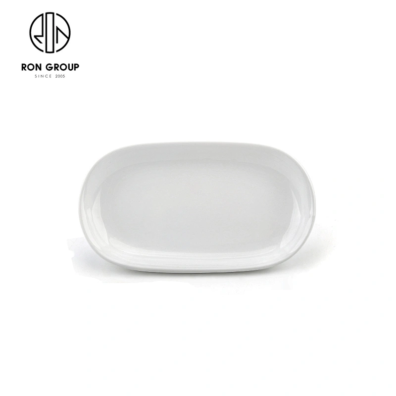 High Quality Porcelain Dinnerware Restaurant Flat Oval Fish Shaped Dinner Plates
