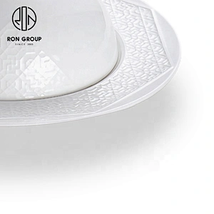 Direct Sales Western Restaurant Dedicated White Ceramic Soup Bowl