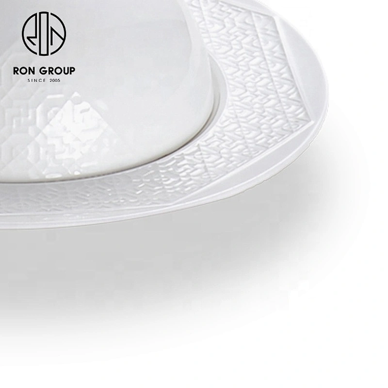 Direct Sales Western Restaurant Dedicated White Ceramic Soup Bowl