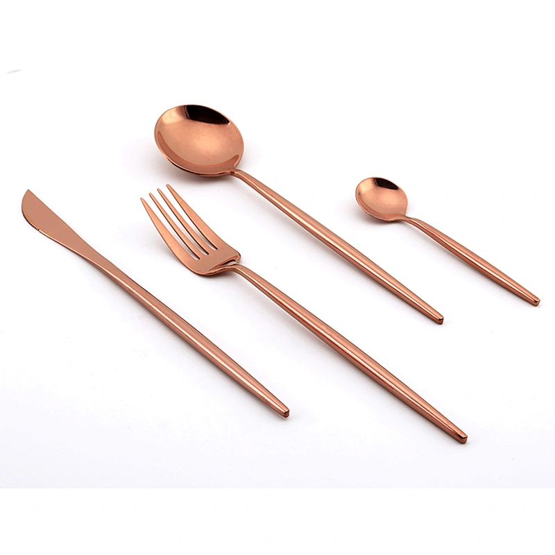 Hot Sale Wedding Restaurant Silver Pink Color SS304 Wedding Flatware Set