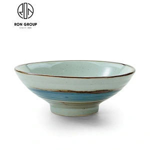 Japanese and Korean style ceramic straight bowl for noodle