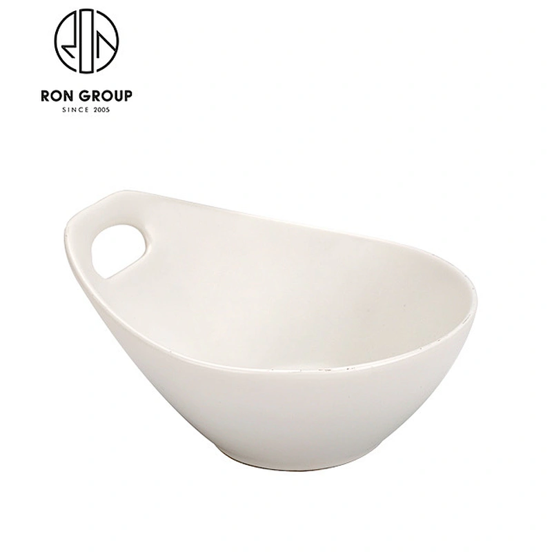 8 Inch Durable Tableware White Restaurant Ceramic Soup Bowl