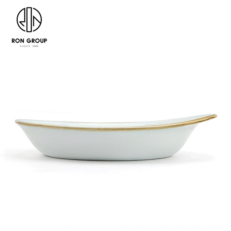 Factory Wholesale Durable Irregular Ceramic Soup Plate For Restaurant Hotel