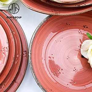 Customized Indian Red Dinner Plates Used In Restaurant