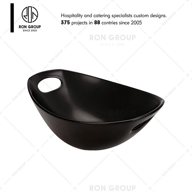 Hot Sale Matt Black Porcelain Dinner Plates For Restaurant