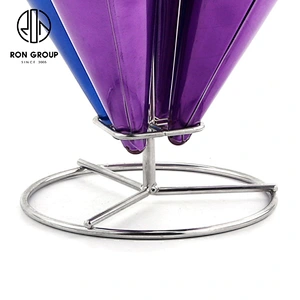 Four Color Stainless Steel Iron Wire Food Cone French Fries Holder