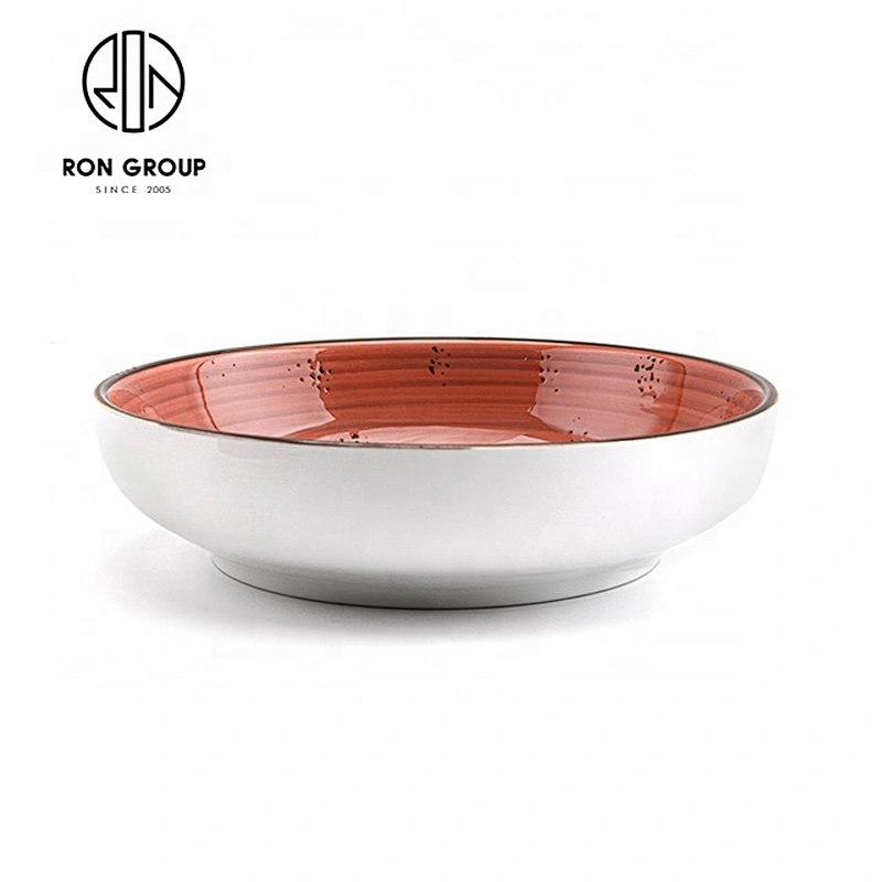 Wholesale Red High End Restaurant Dinnerware Soup Plate
