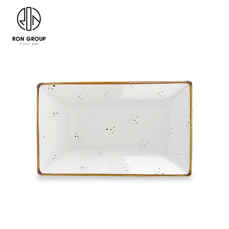 Restaurant Porcelain Dessert Cake Rectangular Dinner Plates For Weddings
