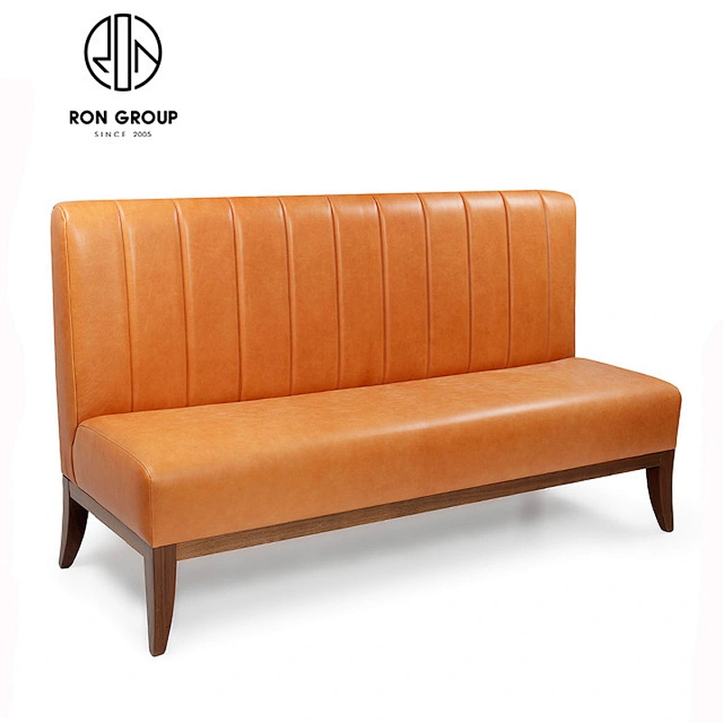 Custom Black PU Leather Restaurant Coffee Shop Sofa Booth