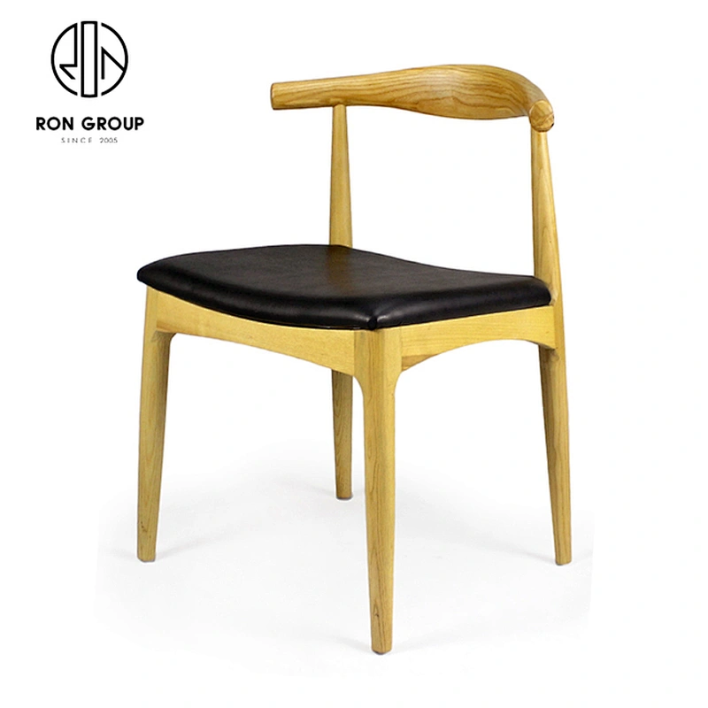 White Ash Wooden Cafe Dining Cow Chair For Hotel Restaurant Banquet