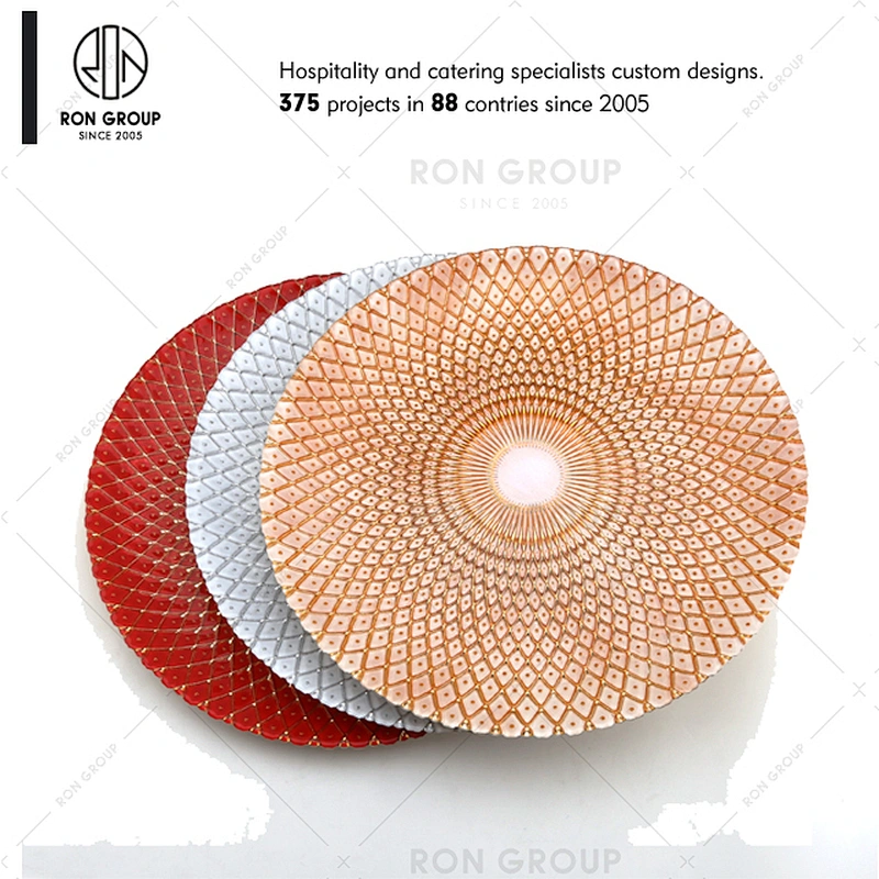 High Quality Gold Rim Clear Glass Charger Plates