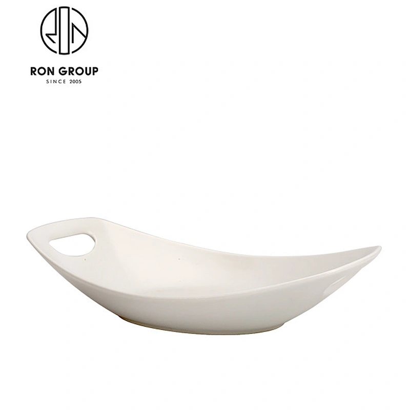 Restaurant Flat White Porcelain Round Dinner Plate
