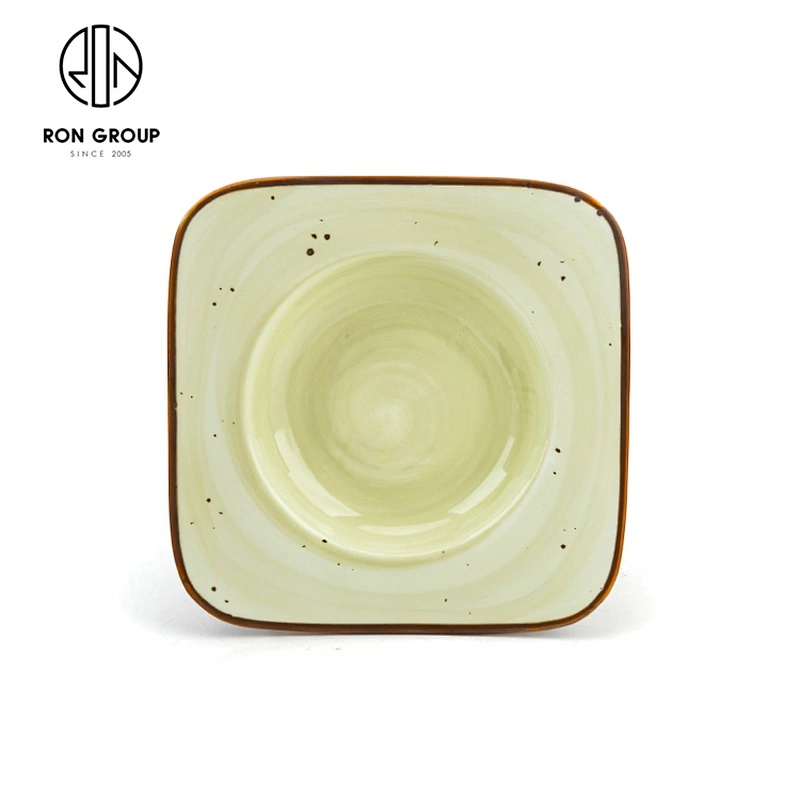 Wholesale Hotel Restaurant Custom Logo Ceramic White Pasta Plates