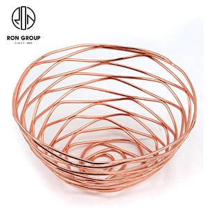 Hot Selling Restaurant Accessories Light Duty Rose Gold Small Size Bread Basket