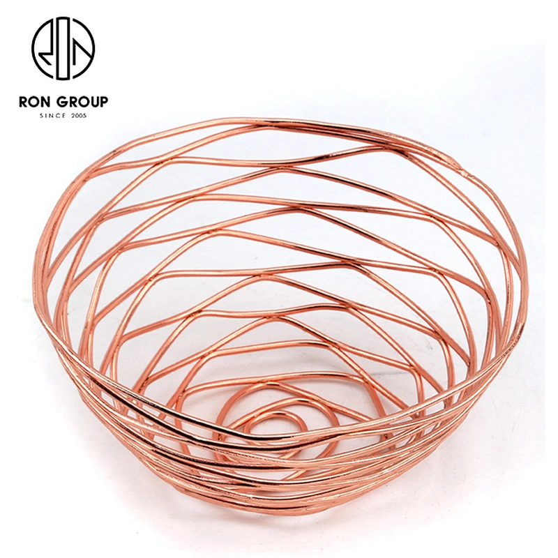 Hot Selling Restaurant Accessories Light Duty Rose Gold Small Size Bread Basket