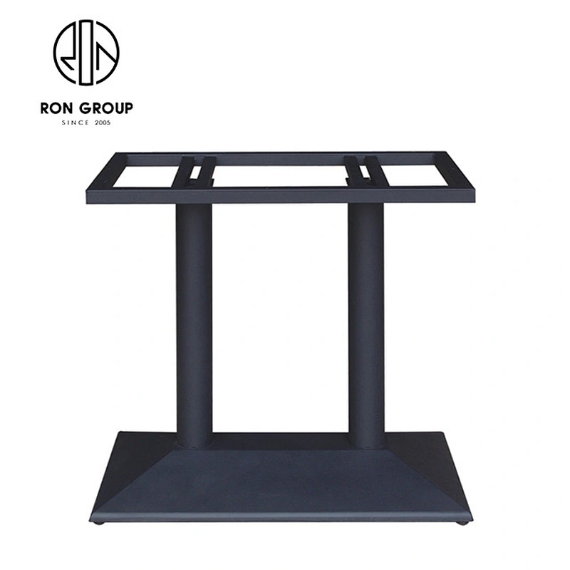 Square design metal restaurant coffee cast iron table base for furniture