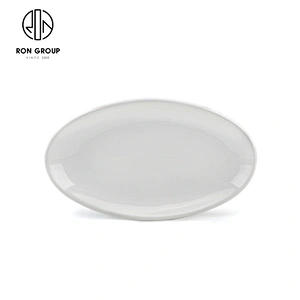 Dinnerware Porcelain Hotel Design White Thick Oval Plate For Restaurant And Hotel