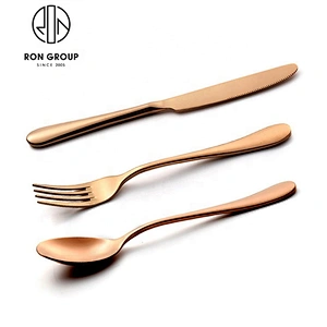 Exquisite Stainless Steel Rose Gold Restaurant Cutlery Set