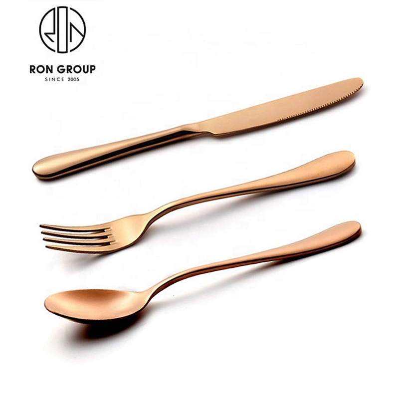 Exquisite Stainless Steel Rose Gold Restaurant Cutlery Set
