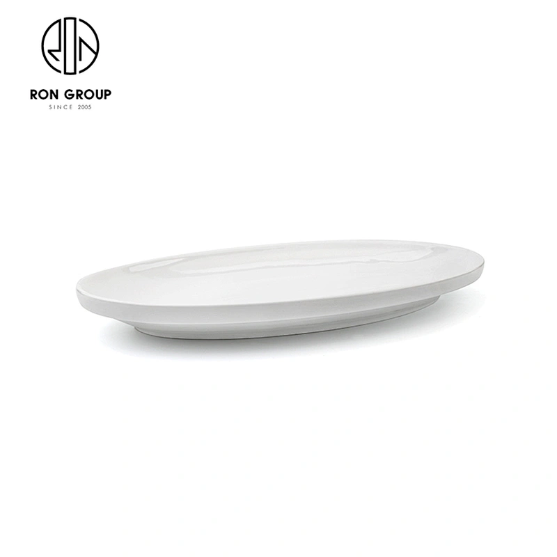 Restaurant Kitchen Use High Quality Design Ceramic Porcelain Fish Dinner Plate