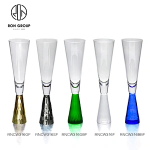Wholesale Clear Glass Crystal Wedding Hotel Elegant Gold Champagne Glass