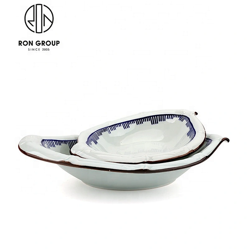 Custom Blue And White Porcelain Restaurant Ceramic Soup Bowl