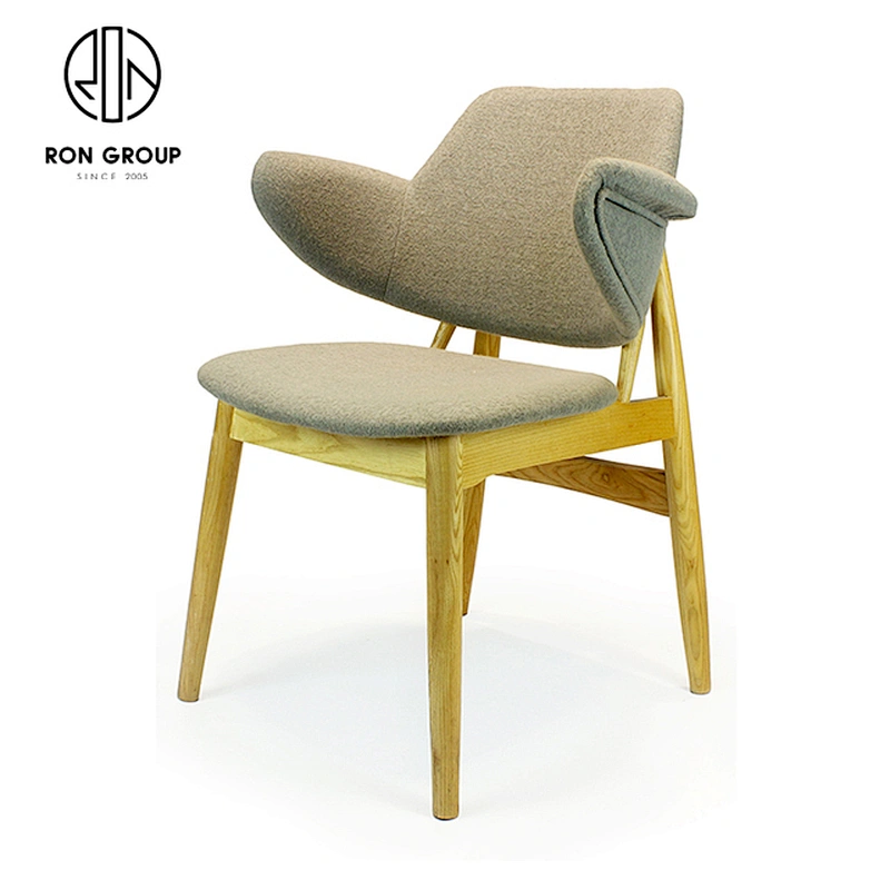 Modern White Ash Wooden Restaurant Leisure Soft Cane Dining Chair