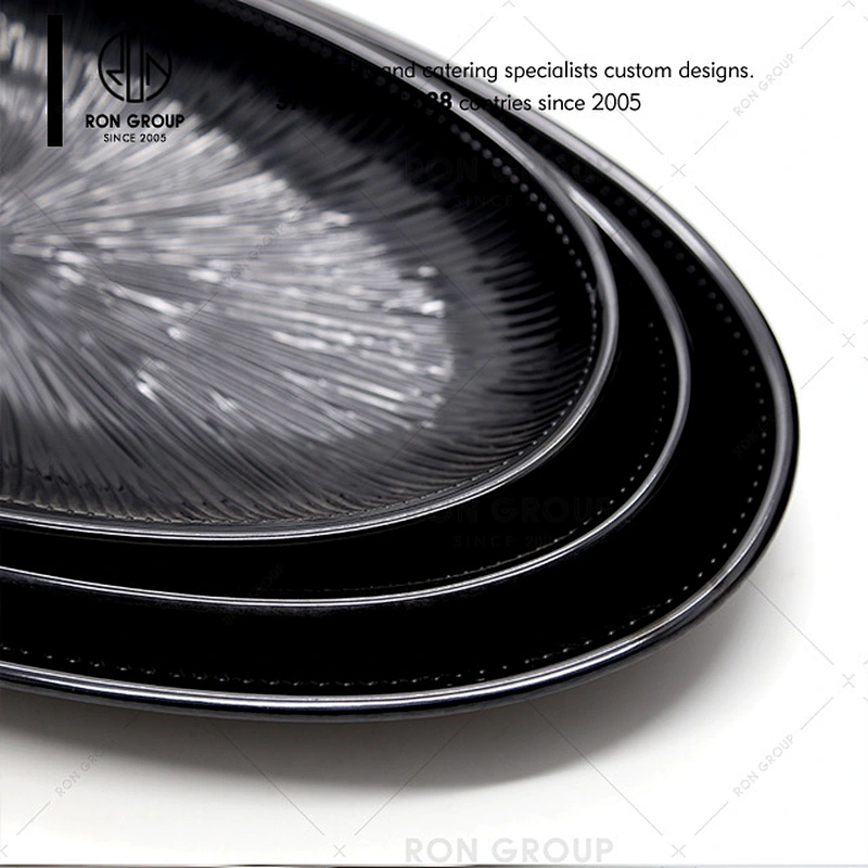 Wholesale Microwave Safe Melamine Dinner Set White Black