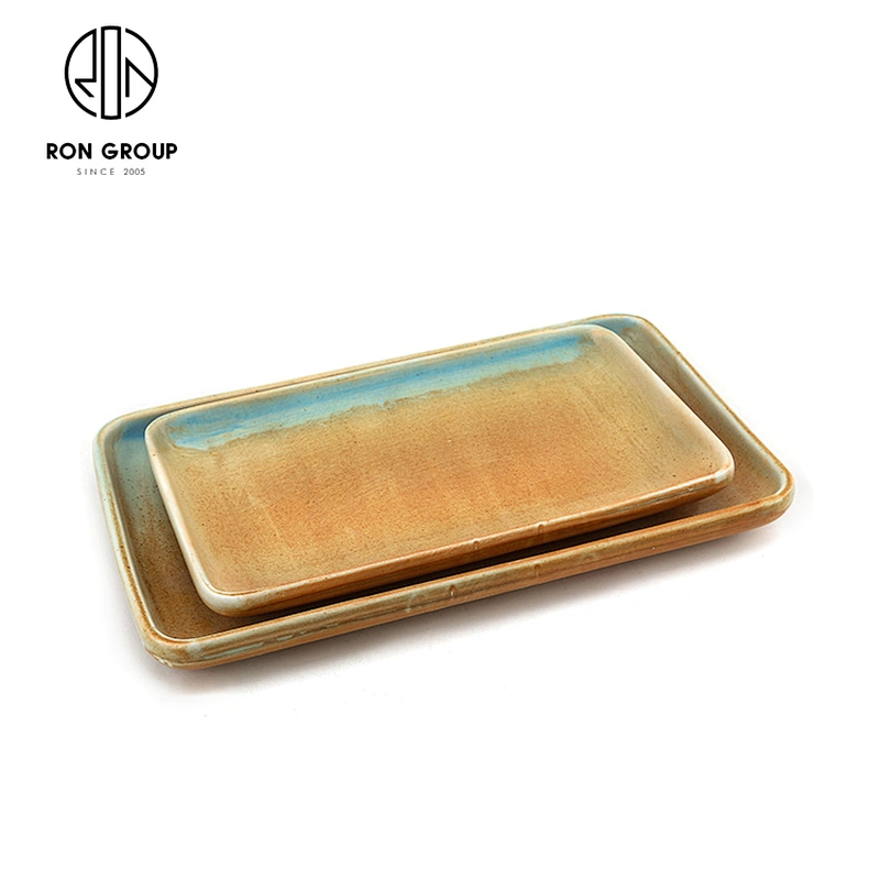 Food Salad Plates Porcelain Rectangle Dinner Plate For Restaurant