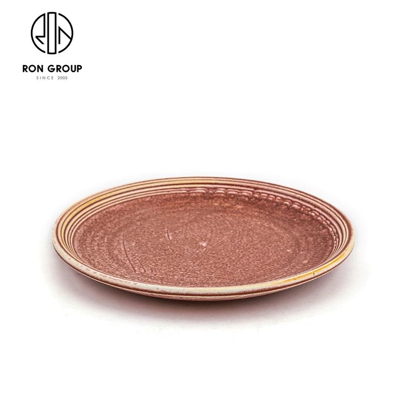 Restaurants Fambe Pink Rhythm Ceramic Dinnerware Set Shadow Round Bone China Plate
