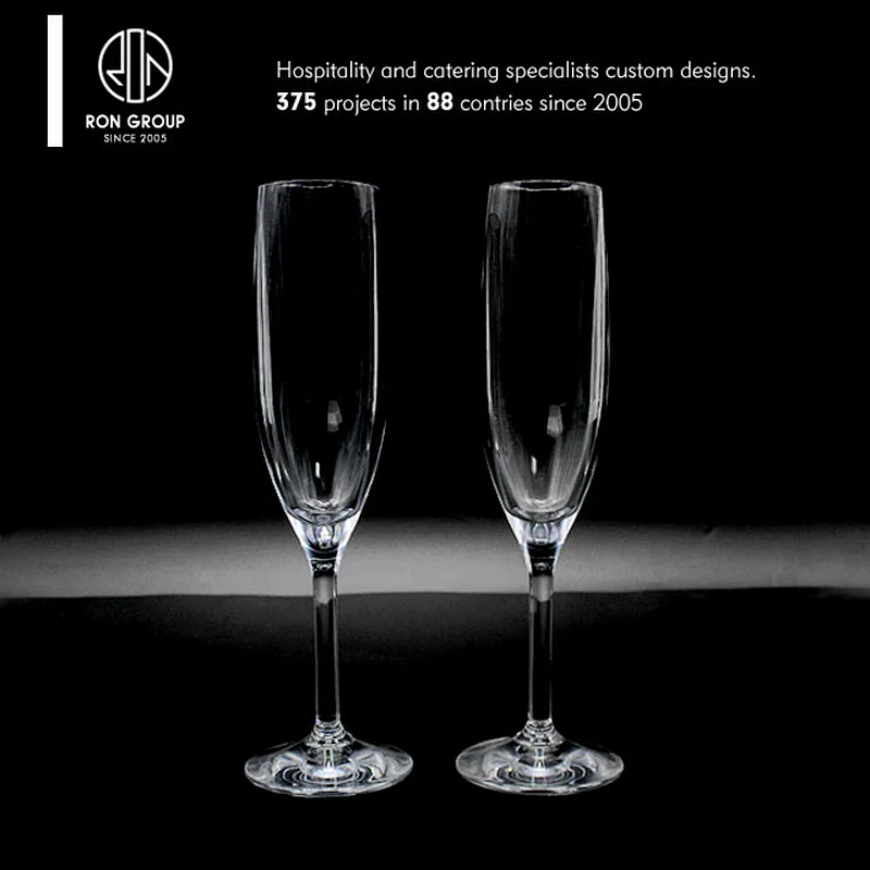 Plastic champagne drinking glasses