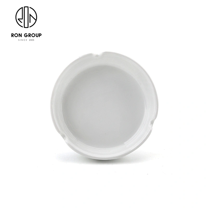High Quality Hotel Bar Office Custom Round Porcelain White Ashtray
