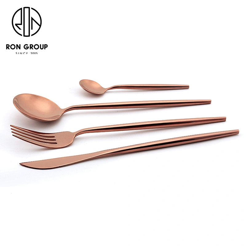 Hot Sale High Quality Stainless Steel Tableware Rose Gold Wedding Cutlery