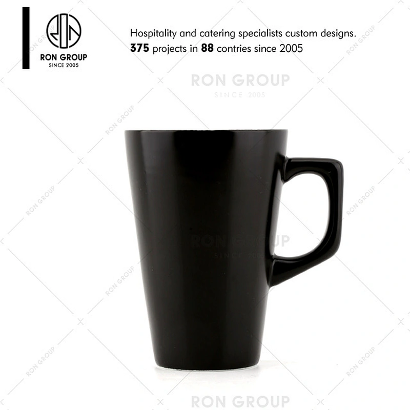 Custom Black Ceramic Coffee Mug For Cafe