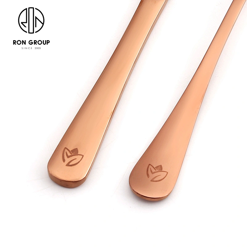 Wholesale Customized Logo Rose Gold Cutlery Set For Restaurant Hotel