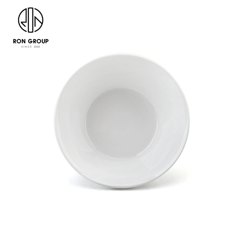 Western Restaurant Hotel 4.5 Inch White Porcelain Soup Rice Salad Bowl