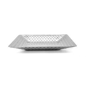Hotel Silver Dinnerware Stainless Steel Square Diamond Dinner Plate
