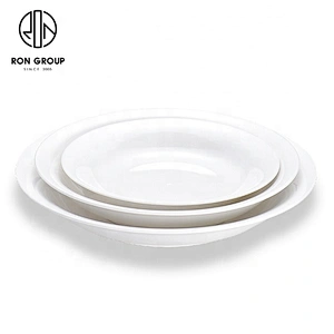 High Quality 8 Inch Round Porcelain Ceramic Soup Plate For Restaurant