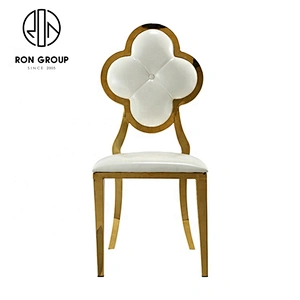 Commercial Lightweight Gold Dining Chairs Stainless Steel